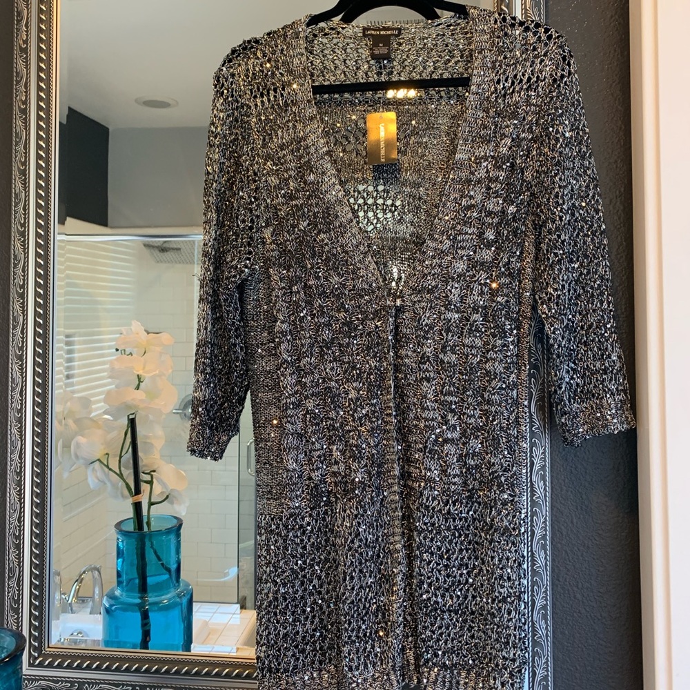 Lauren Michelle silver jacket formal new